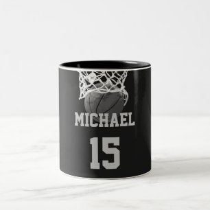 Basketball Your Name Two-Tone Coffee Mug