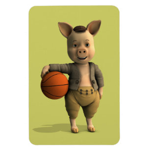 Basketballer Piglet Magnet