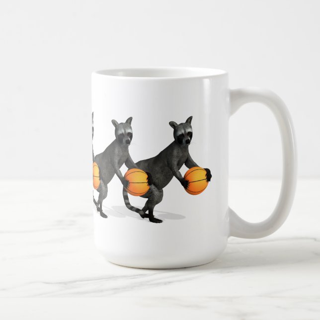 Basketballer Racoon Coffee Mug (Right)