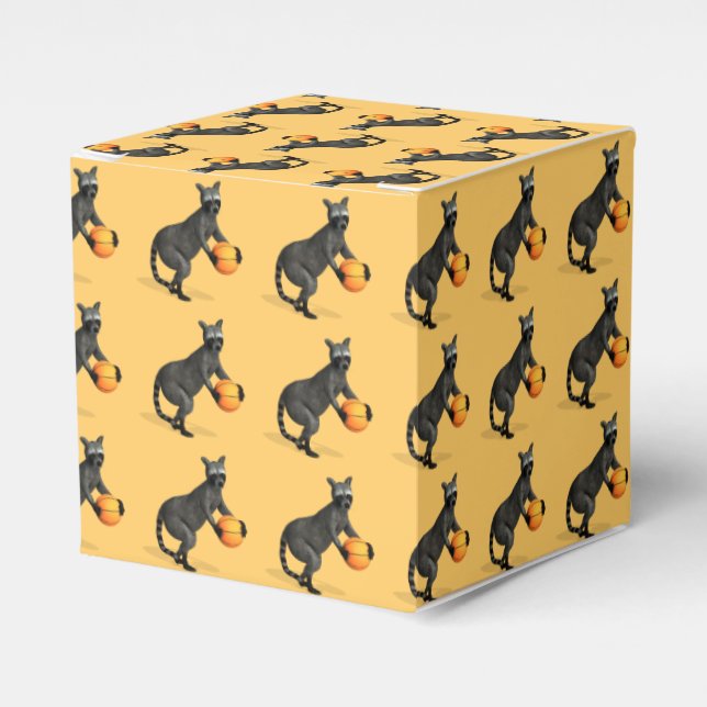 Basketballer Racoon Favour Box (Front Side)