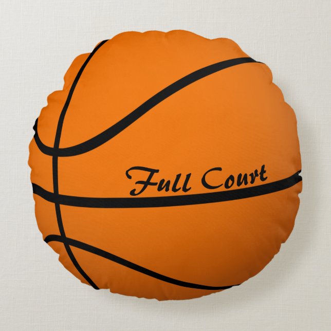 Basketballl Round Bed Throw Pillow Boy's Room (Front)