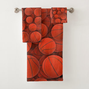 Basketballs pattern bath towel set