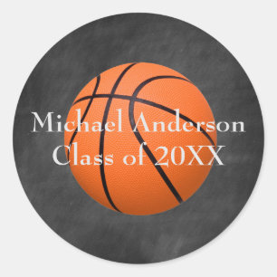 Basketbball on Chalkboard - Graduation Sticker