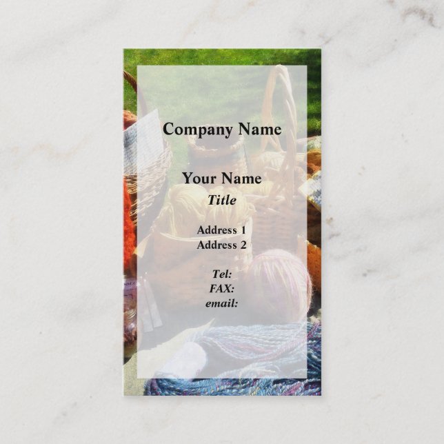 Baskets of Yarn at Flea Market Business Card (Front)