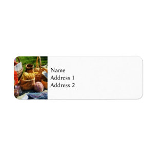 Baskets of Yarn at Flea Market Return Address Label
