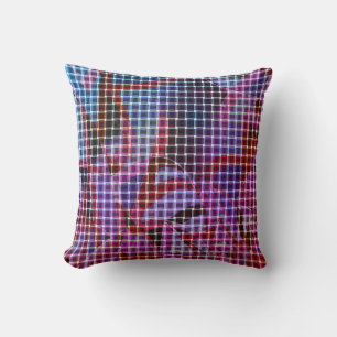 Baskets style on tones of dark pink, blue, lilac cushion