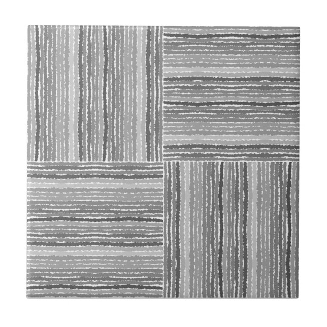 Basketweave Hand Drawn Ceramic Tile (Front)