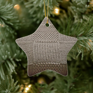 Basketweave Patchwork Knit by Shirley Taylor Ceramic Ornament