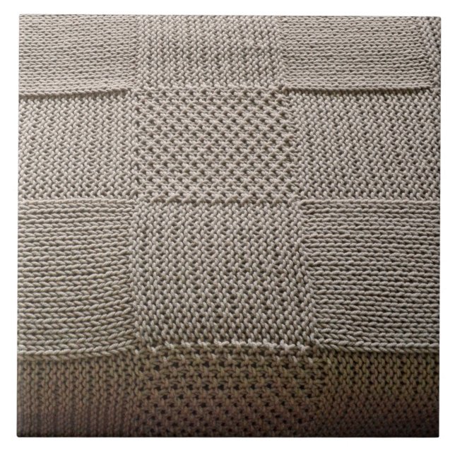 Basketweave Patchwork Knit by Shirley Taylor Ceramic Tile (Front)