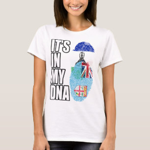 Basotho And Fijian Mix Heritage DNA Flag T-Shirt