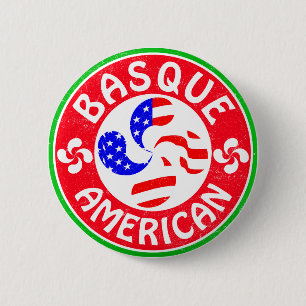 Basque American Euskara Lauburu Cross 6 Cm Round Badge