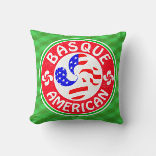 Basque American Euskara Lauburu Cross Cushion
