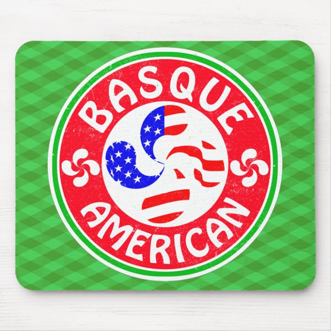 Basque American Euskara Lauburu Cross Mousemat (Front)