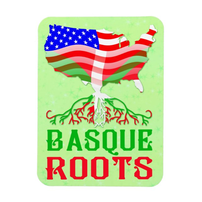 Basque American Roots Magnet (Vertical)
