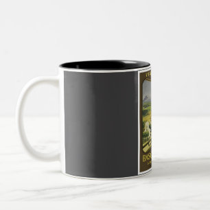 Basque Coast France Vintage Travel   Two-Tone Coffee Mug
