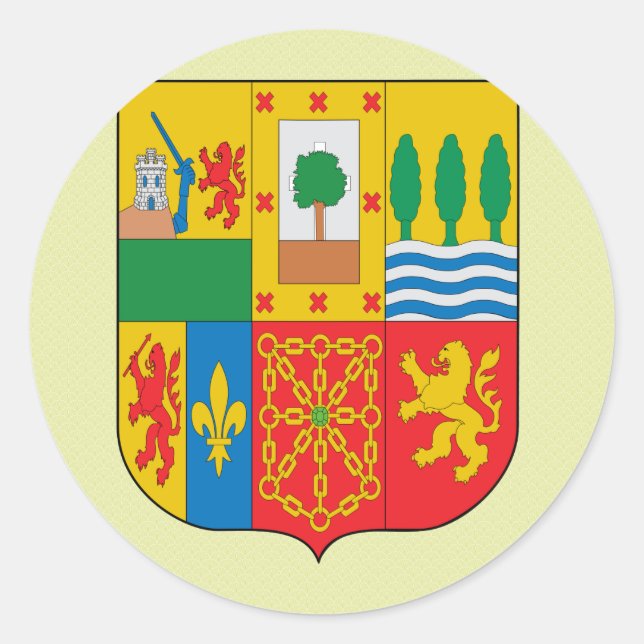 Basque Coat of Arms detail Classic Round Sticker (Front)