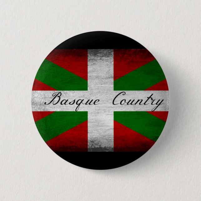 Basque Country Distressed Flag  6 Cm Round Badge (Front)