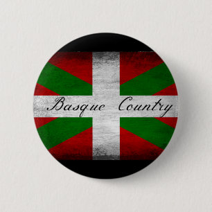 Basque Country Distressed Flag  6 Cm Round Badge