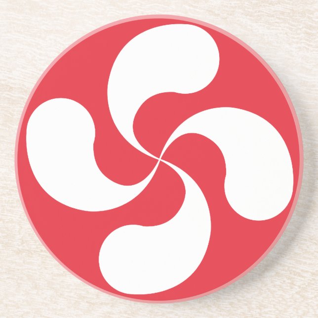 Basque cross glass underneath "Lauburu" Coaster (Front)