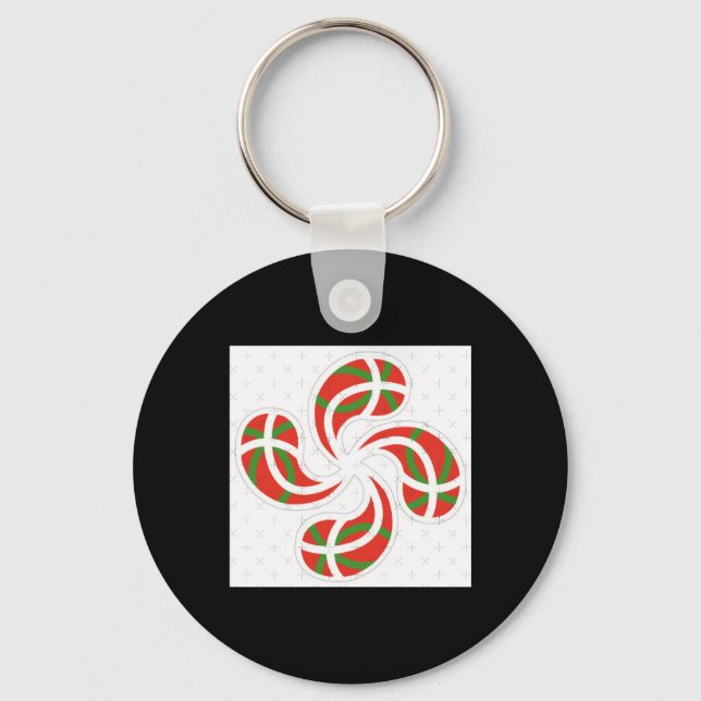 Basque Cross Sticker  Key Ring (Front)