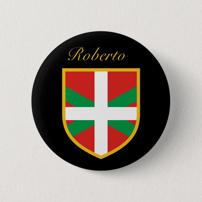 Basque Flag 6 Cm Round Badge (Front)