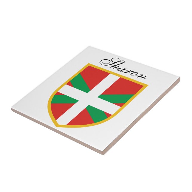 Basque Flag Ceramic Tile (Side)