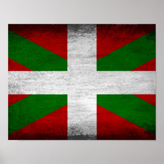 Basque flag Distressed Poster (Front)