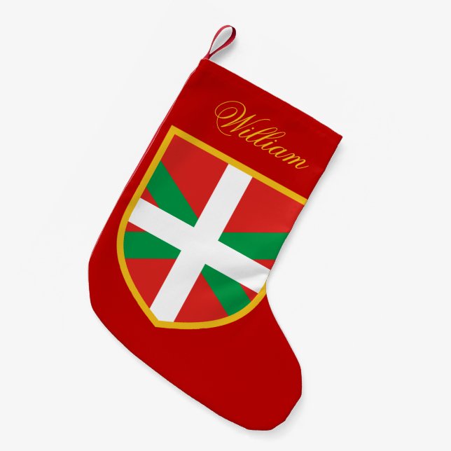 Basque Flag Small Christmas Stocking (Front (Hanging))