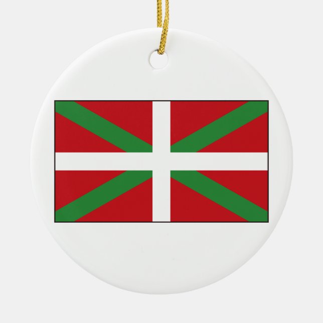 Basque Flag Spain Ceramic Ornament (Front)
