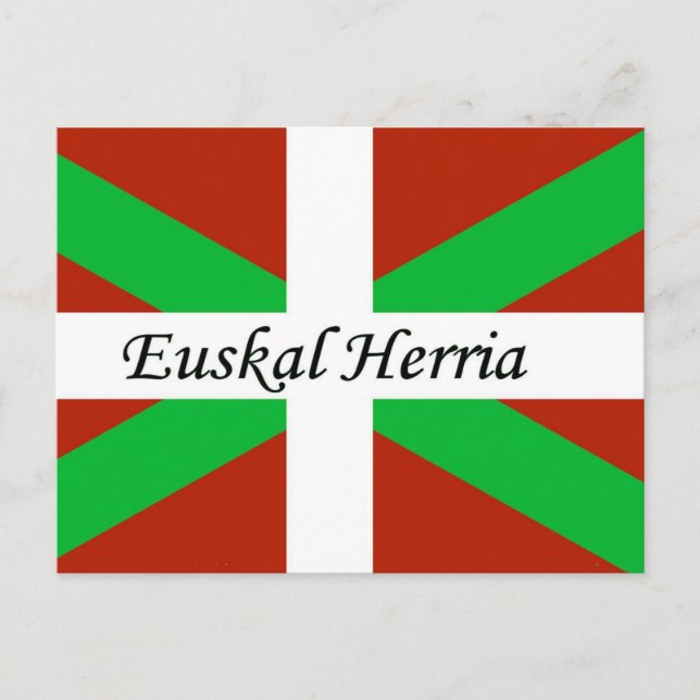 Basque Flag With Euskal Herria Postcard (Front)