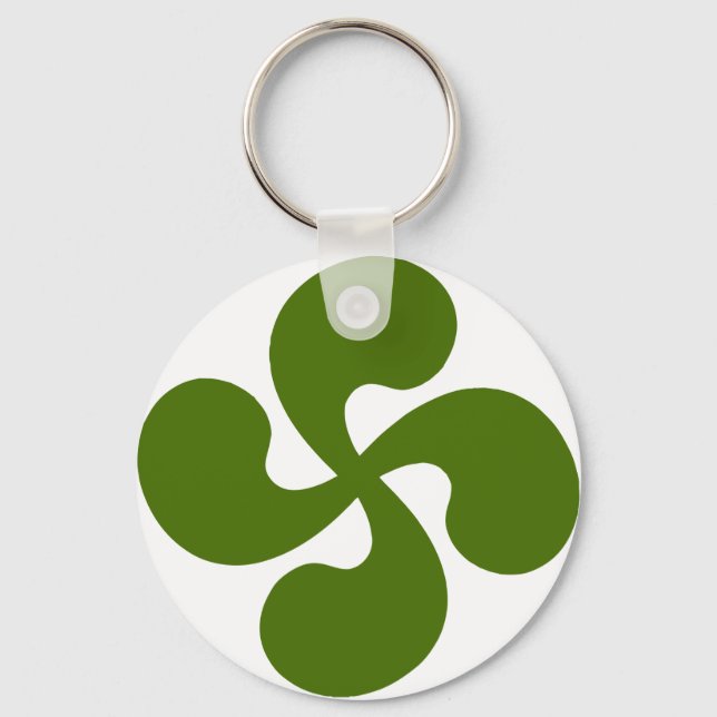 Basque Green Cross Key Ring (Front)