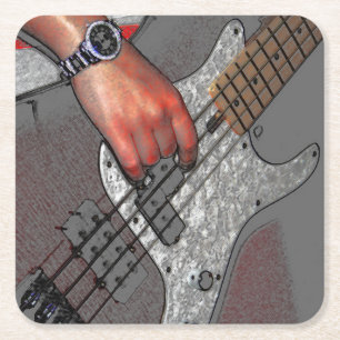 Bass 4 coastercn square paper coaster