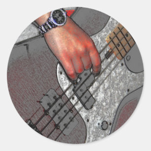Bass 4 stkcna classic round sticker