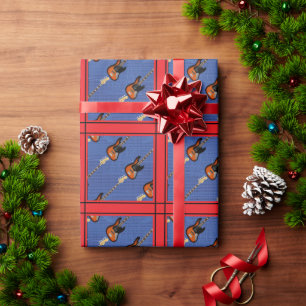Bass and Acoustic Guitar Tie Wrapping Paper
