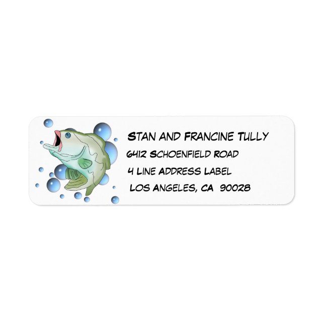Bass and Bubbles Return Address Label (Front)