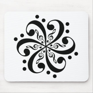 Bass and Treble Clef Swirl Mousepad