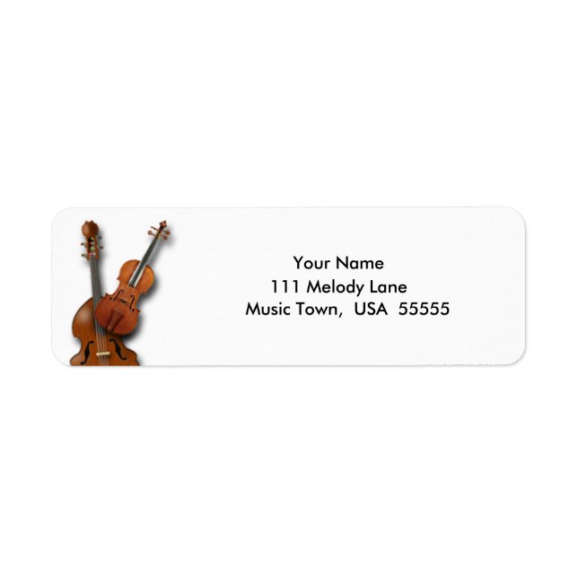 Bass and Violin Return Address Label (Front)