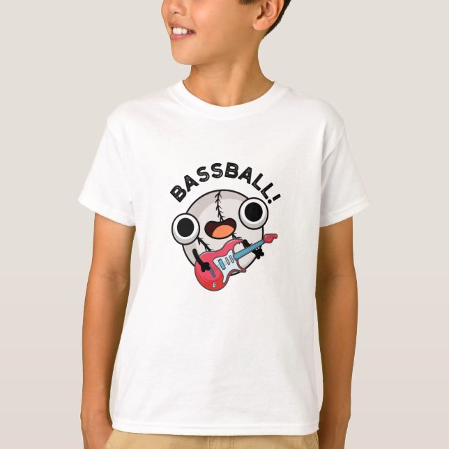 Bass-ball Funny Baseball Bass Guitarist Pun  T-Shirt (Front)