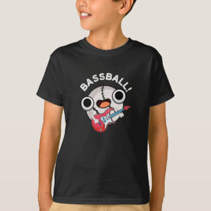 Bass-ball Funny Baseball Bass Pun Dark BG T-Shirt