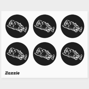 BASS & BONES CLASSIC ROUND STICKER