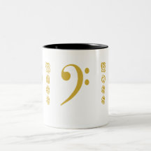 Bass Boss Bass Clef Mugs in Gold