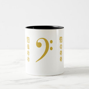 Bass Boss Bass Clef Mugs in Gold