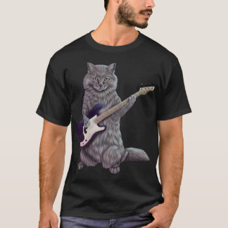 Bass Cat- Rock band kitty playing the bass guitar T-Shirt