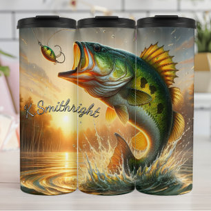 Bass Catch in Sunrise Waters Thermal Tumbler