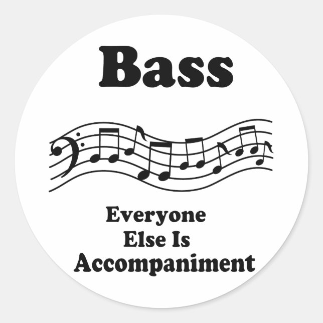 Bass Choir Gift Classic Round Sticker (Front)