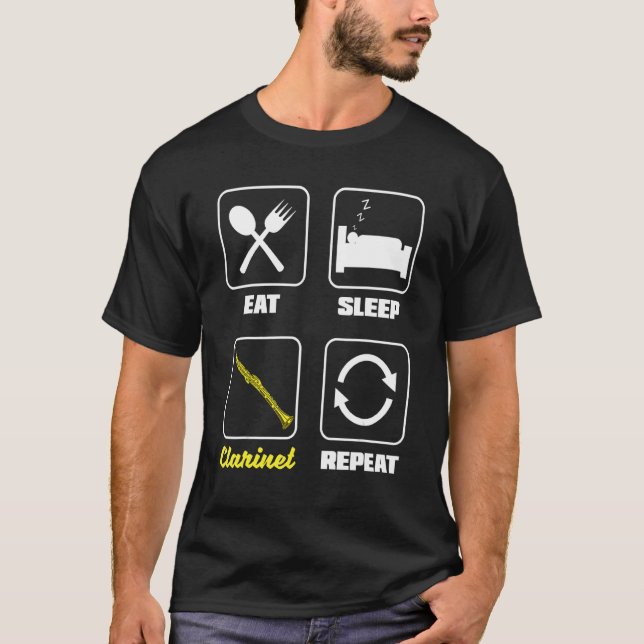 Bass Clarinet Clarinetist Clarinet Player Eat Slee T-Shirt (Front)
