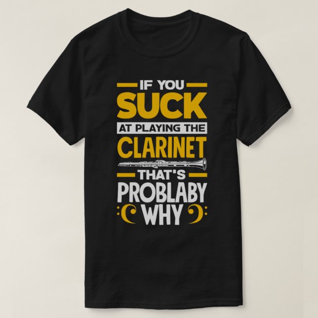 Bass Clarinet Clarinetist Clarinet Player T-Shirt (Design Front)