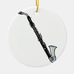 Bass Clarinet Graphic, Just the Clarinet Ceramic Ornament