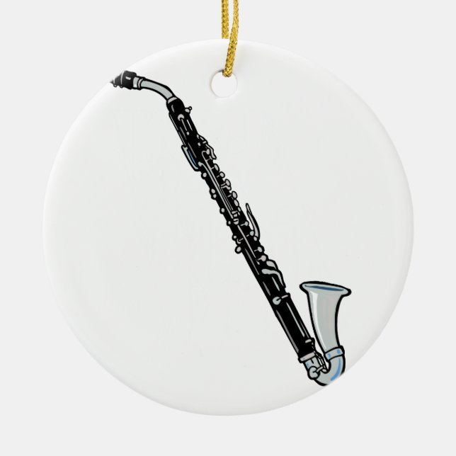 Bass Clarinet Graphic, Just the Clarinet Ceramic Ornament (Front)
