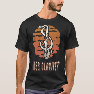 Bass Clarinet Vintage Retro Classic Sunset Music T-Shirt
